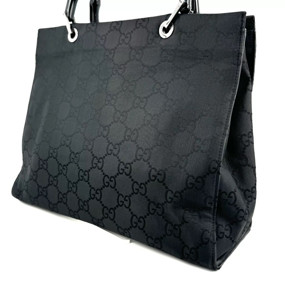 Gucci Black Tote Bag with Monogram Design